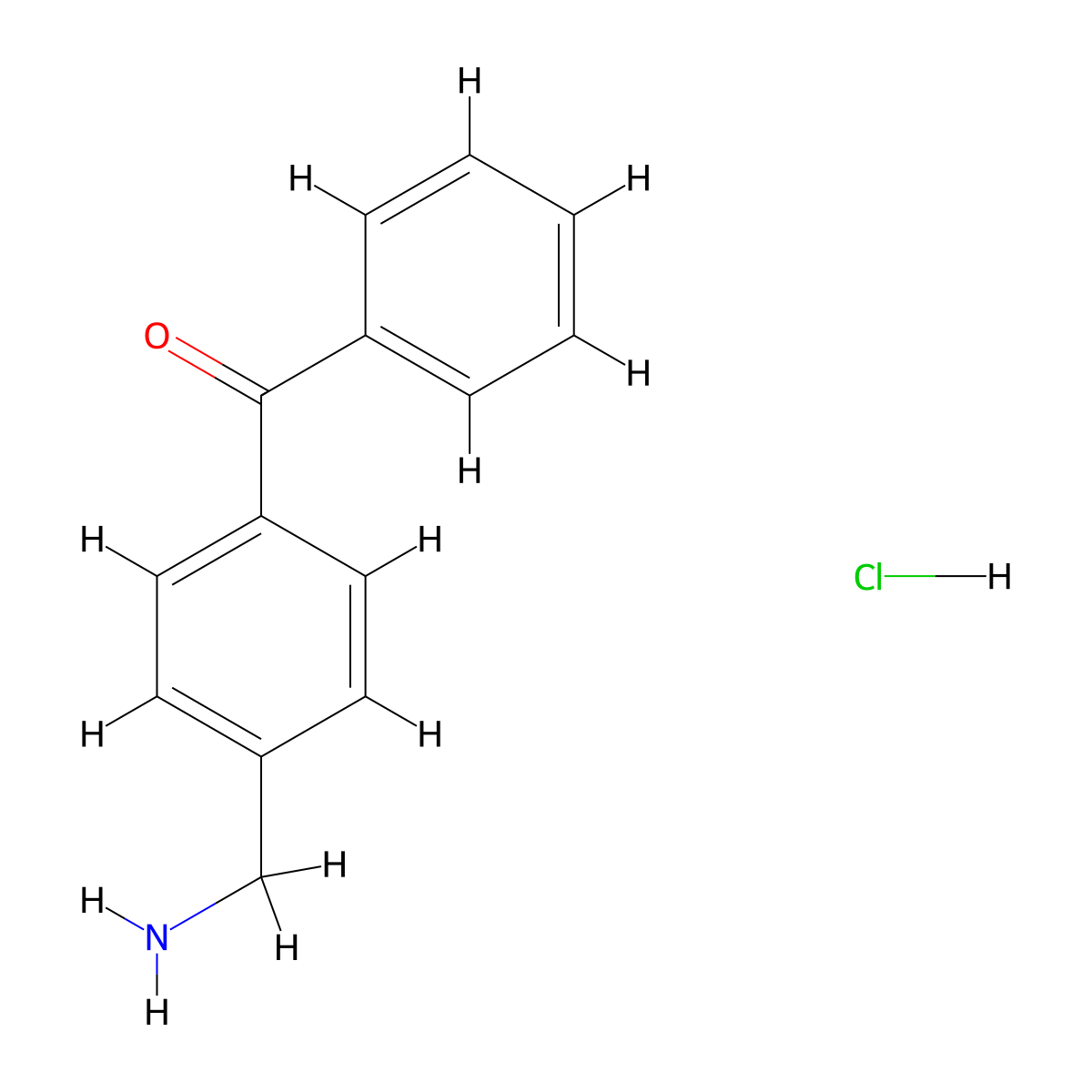 (4-(Aminomethyl)phenyl)(phenyl)methanone hydrochloride molecular structure, CAS 24095-40-7