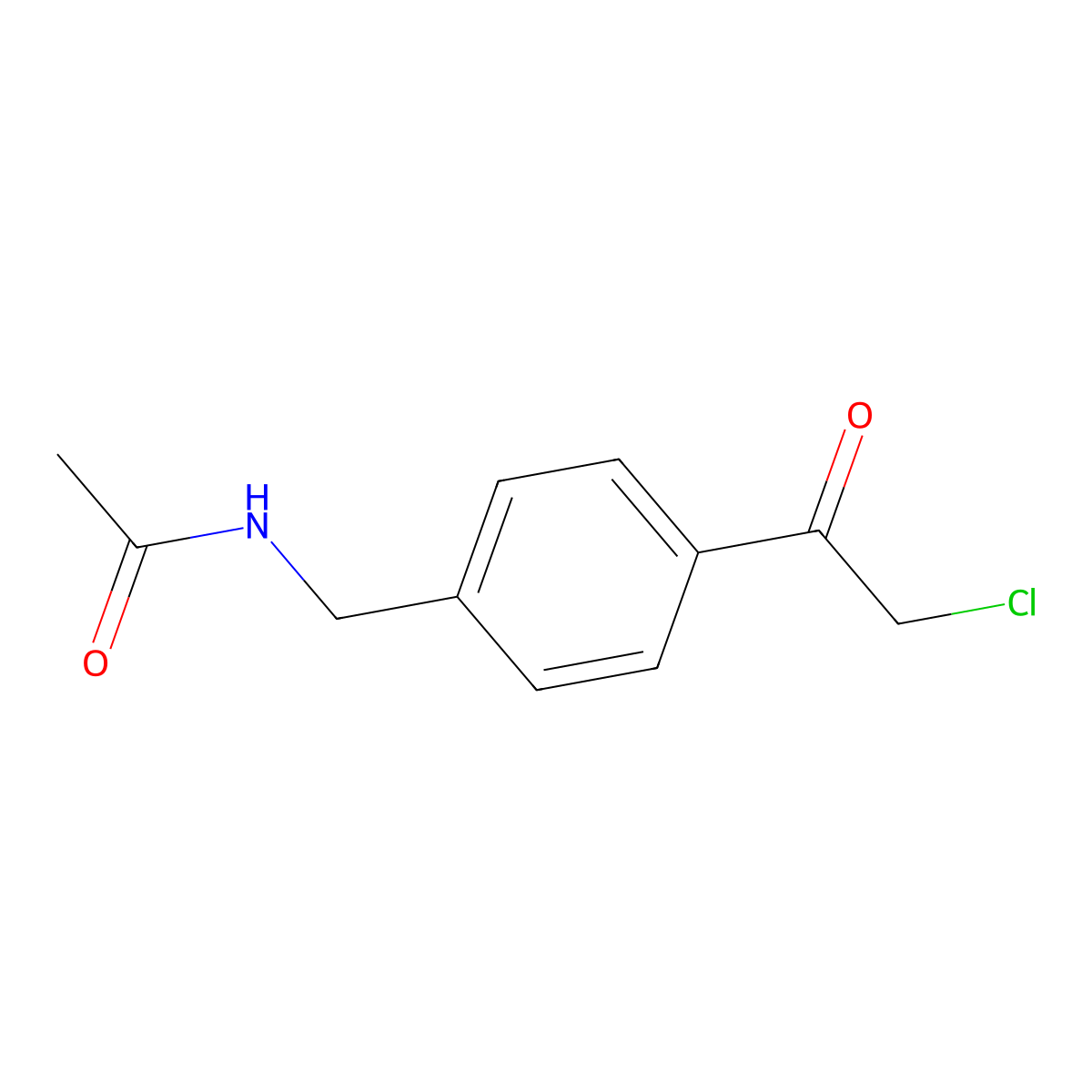 N-((4-(2-chloroacetyl)phenyl)methyl)acetamide molecular structure, CAS 24095-56-5