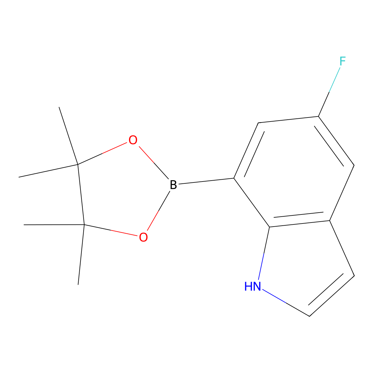 5-fluoro-7-(4,4,5,5-tetramethyl-1,3,2-dioxaborolan-2-yl)-1H-indole molecular structure, CAS 2409500-77-0