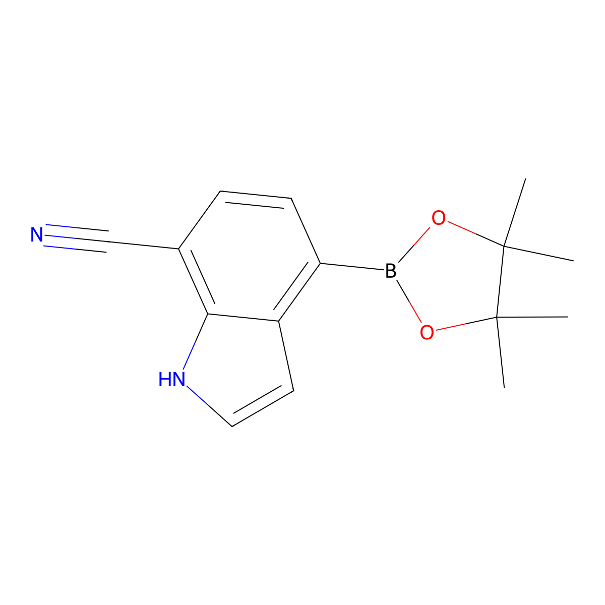 4-(4,4,5,5-Tetramethyl-1,3,2-dioxaborolan-2-YL)-1H-indole-7-carbonitrile molecular structure, CAS 2409501-08-0