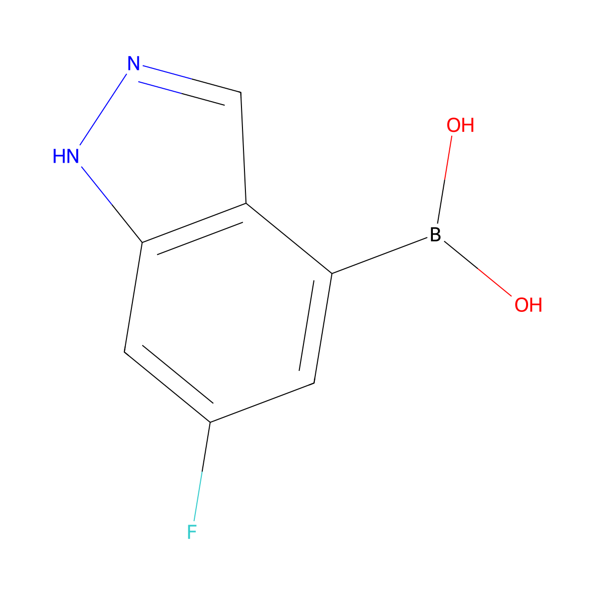 (6-fluoro-1H-indazol-4-yl)boronic acid molecular structure, CAS 2409502-37-8