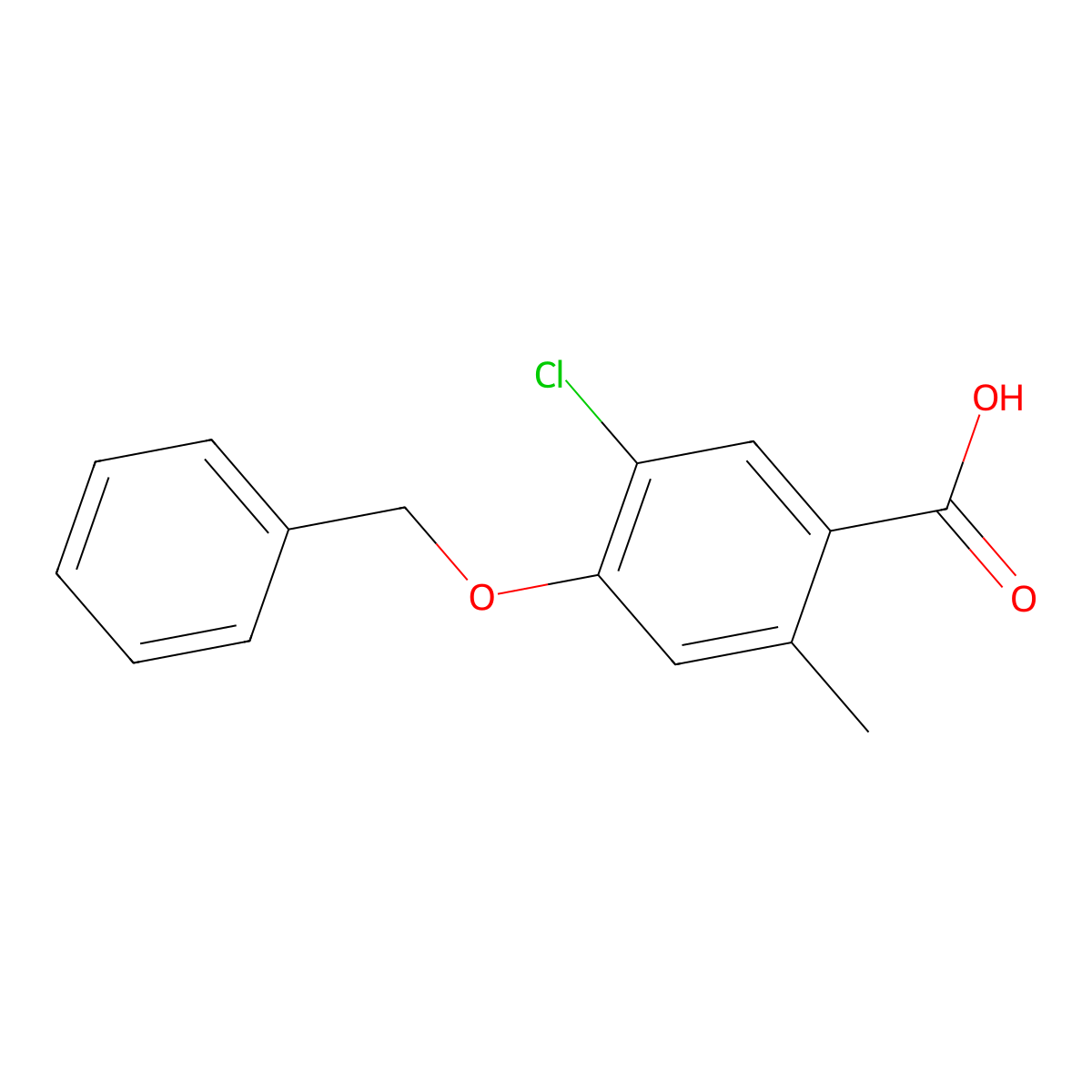 4-(Benzyloxy)-5-chloro-2-methylbenzoic acid molecular structure, CAS 2409510-30-9