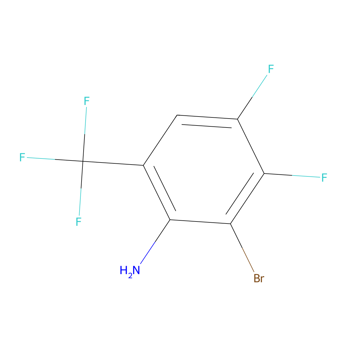 2-Bromo-3,4-difluoro-6-(trifluoromethyl)aniline molecular structure, CAS 2409553-89-3