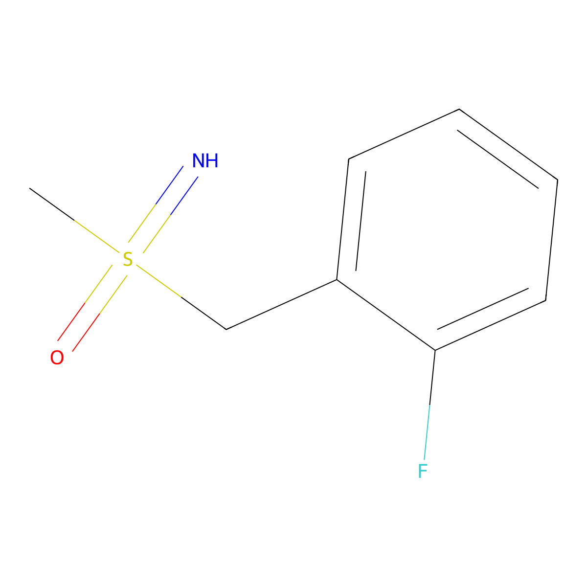 1-Fluoro-2-((S-methylsulfonimidoyl)methyl)benzene molecular structure, CAS 2409555-98-0