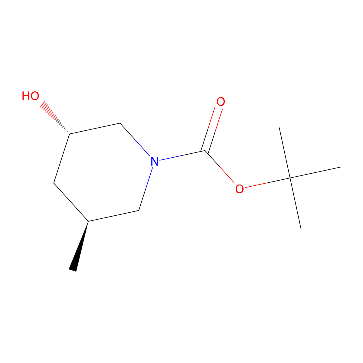 tert-butyl (3S,5S)-3-hydroxy-5-methyl-piperidine-1-carboxylate molecular structure, CAS 2409588-29-8