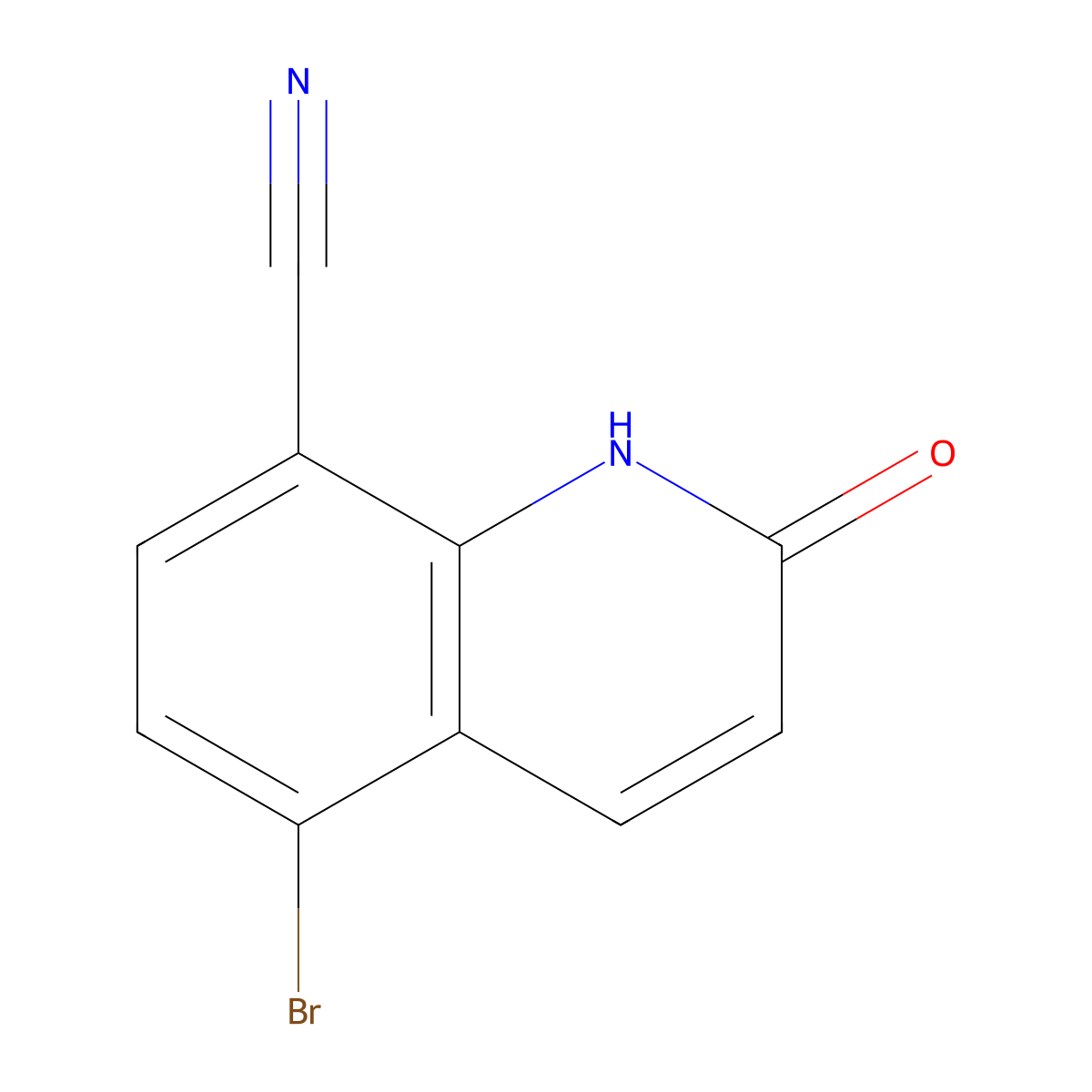 5-Bromo-2-oxo-1,2-dihydroquinoline-8-carbonitrile molecular structure, CAS 2409588-85-6