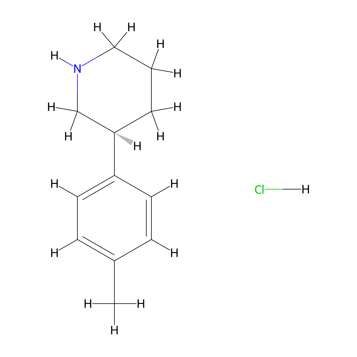(S)-3-(p-tolyl)piperidine hydrochloride molecular structure, CAS 2409589-57-5