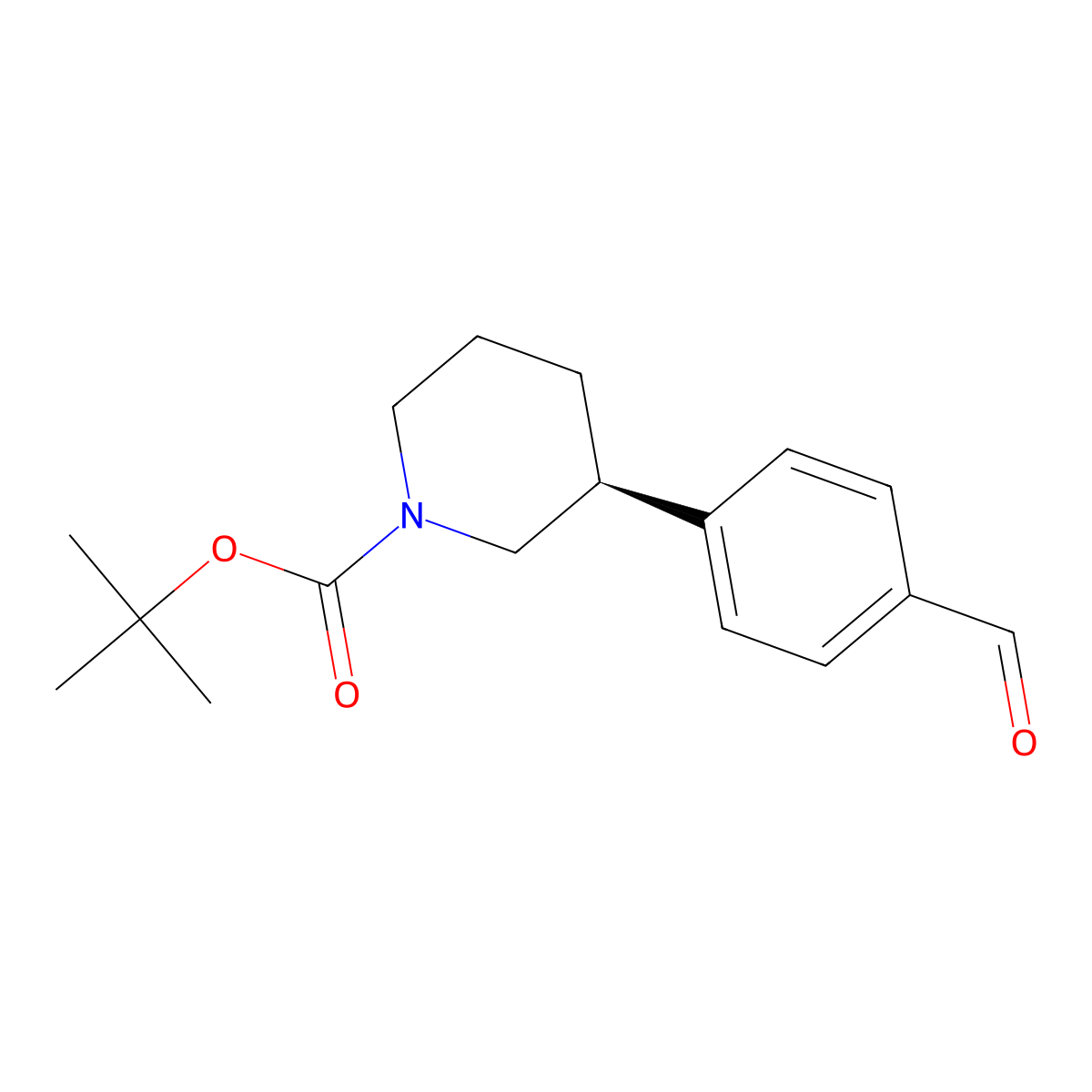 tert-butyl (S)-3-(4-formylphenyl)piperidine-1-carboxylate molecular structure, CAS 2409589-58-6
