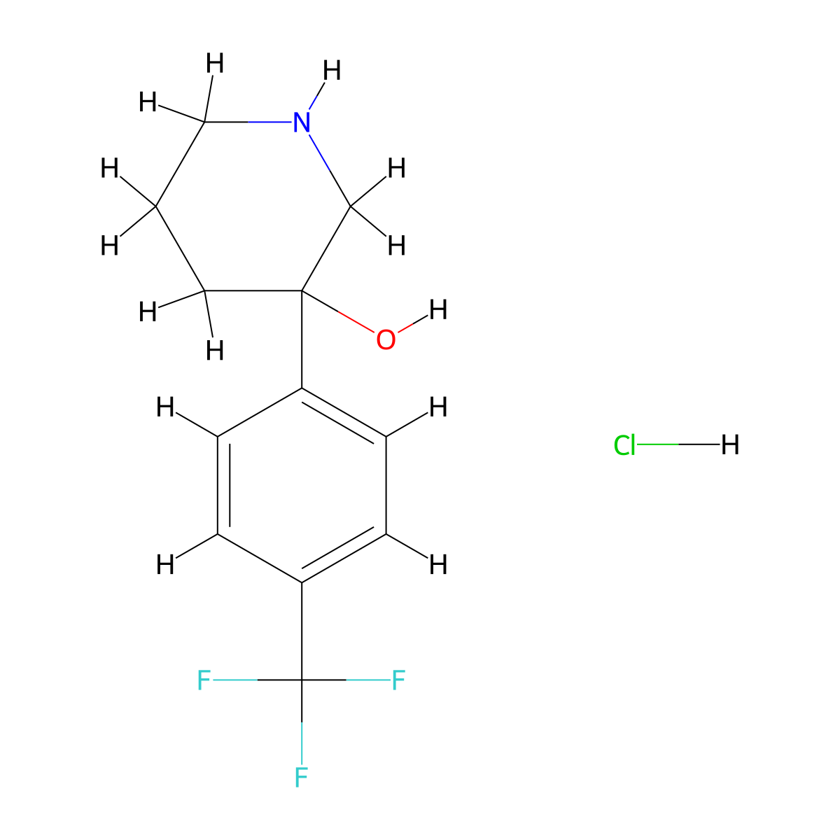 3-(4-(Trifluoromethyl)phenyl)piperidin-3-ol hydrochloride molecular structure, CAS 2409589-75-7