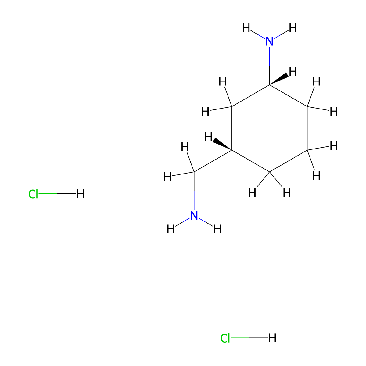 (1R,3S)-3-(Aminomethyl)cyclohexan-1-amine dihydrochloride molecular structure, CAS 2409589-94-0