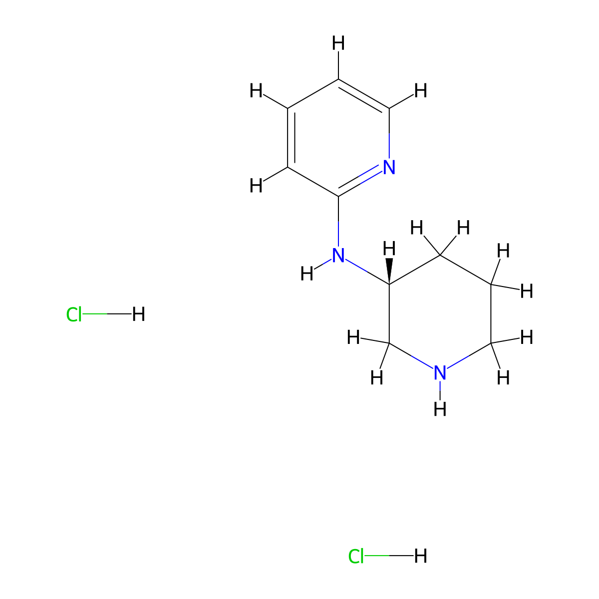 N-[(3R)-Piperidin-3-yl]pyridin-2-amine dihydrochloride molecular structure, CAS 2409589-95-1