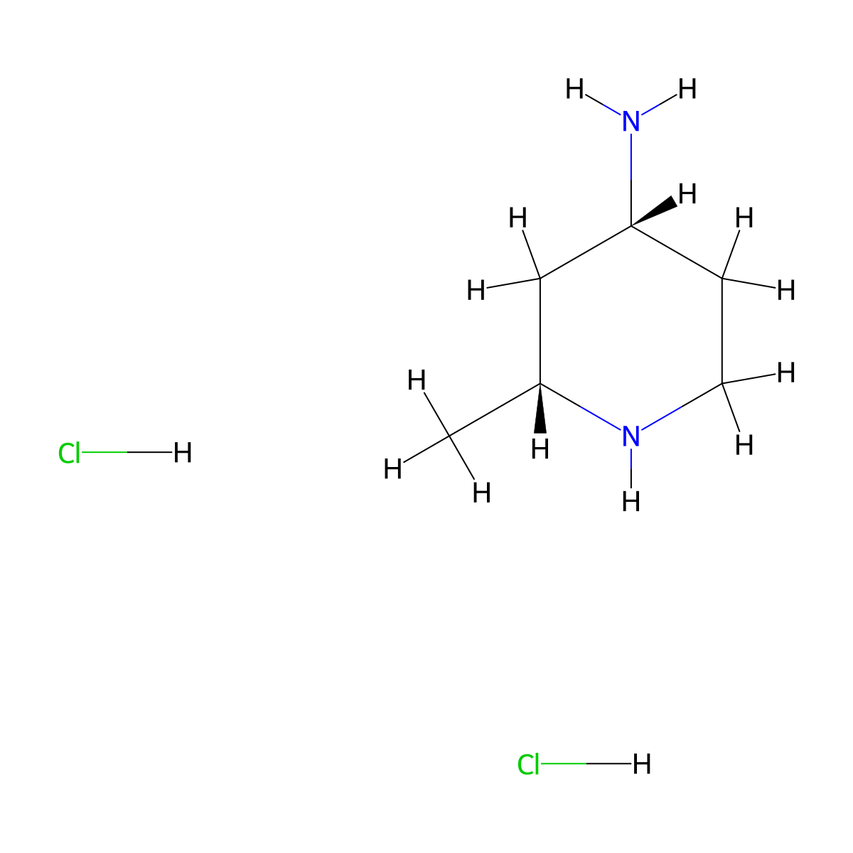 (2R,4R)-2-methylpiperidin-4-amine dihydrochloride molecular structure, CAS 2409589-98-4