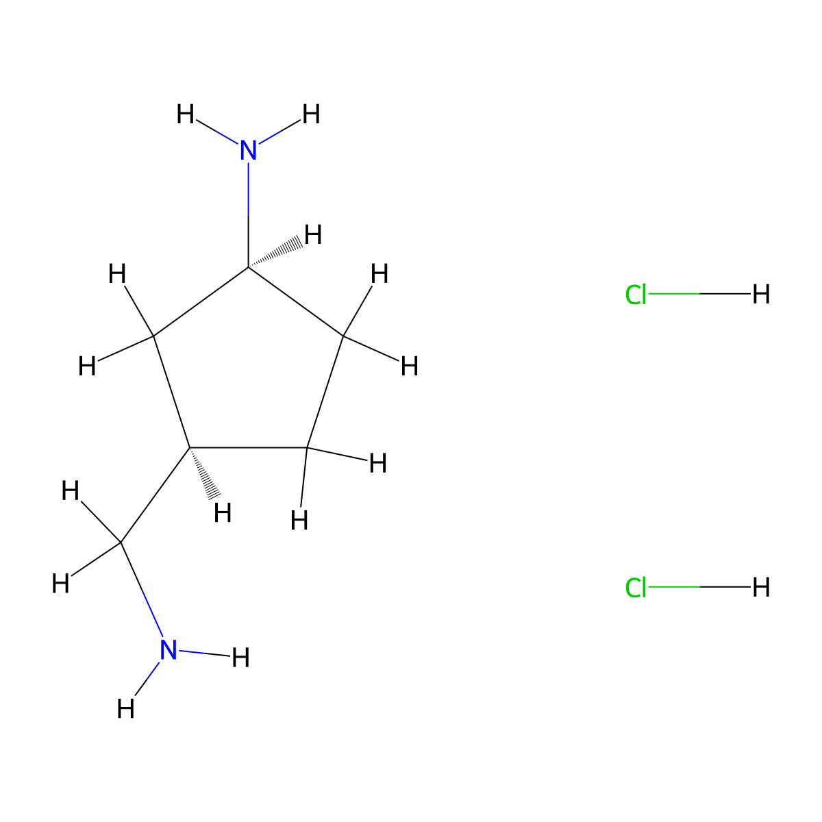 (1S,3R)-3-(aminomethyl)cyclopentan-1-amine dihydrochloride molecular structure, CAS 2409590-02-7