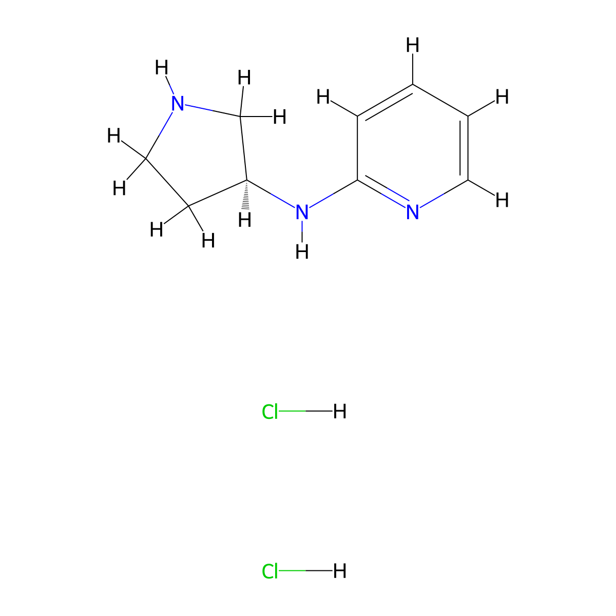 (S)-N-(Pyrrolidin-3-yl)pyridin-2-amine dihydrochloride molecular structure, CAS 2409590-06-1