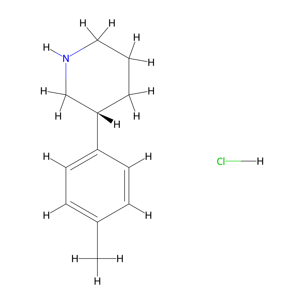 (R)-3-(p-tolyl)piperidine hydrochloride molecular structure, CAS 2409590-09-4