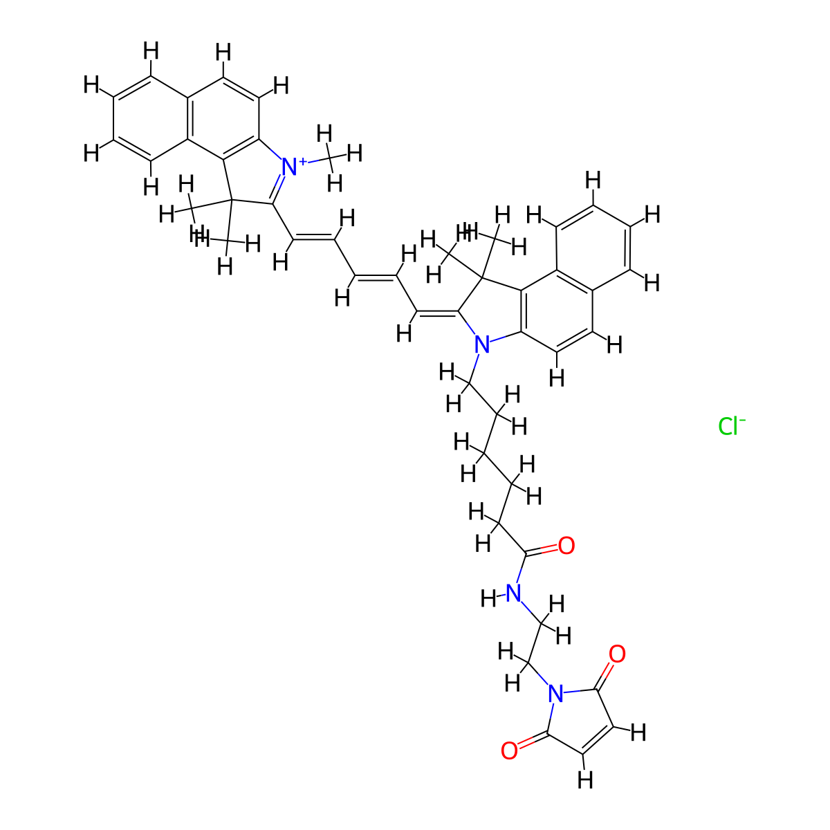 Cyanine5.5 maleimide (chloride) molecular structure, CAS 2409591-45-1