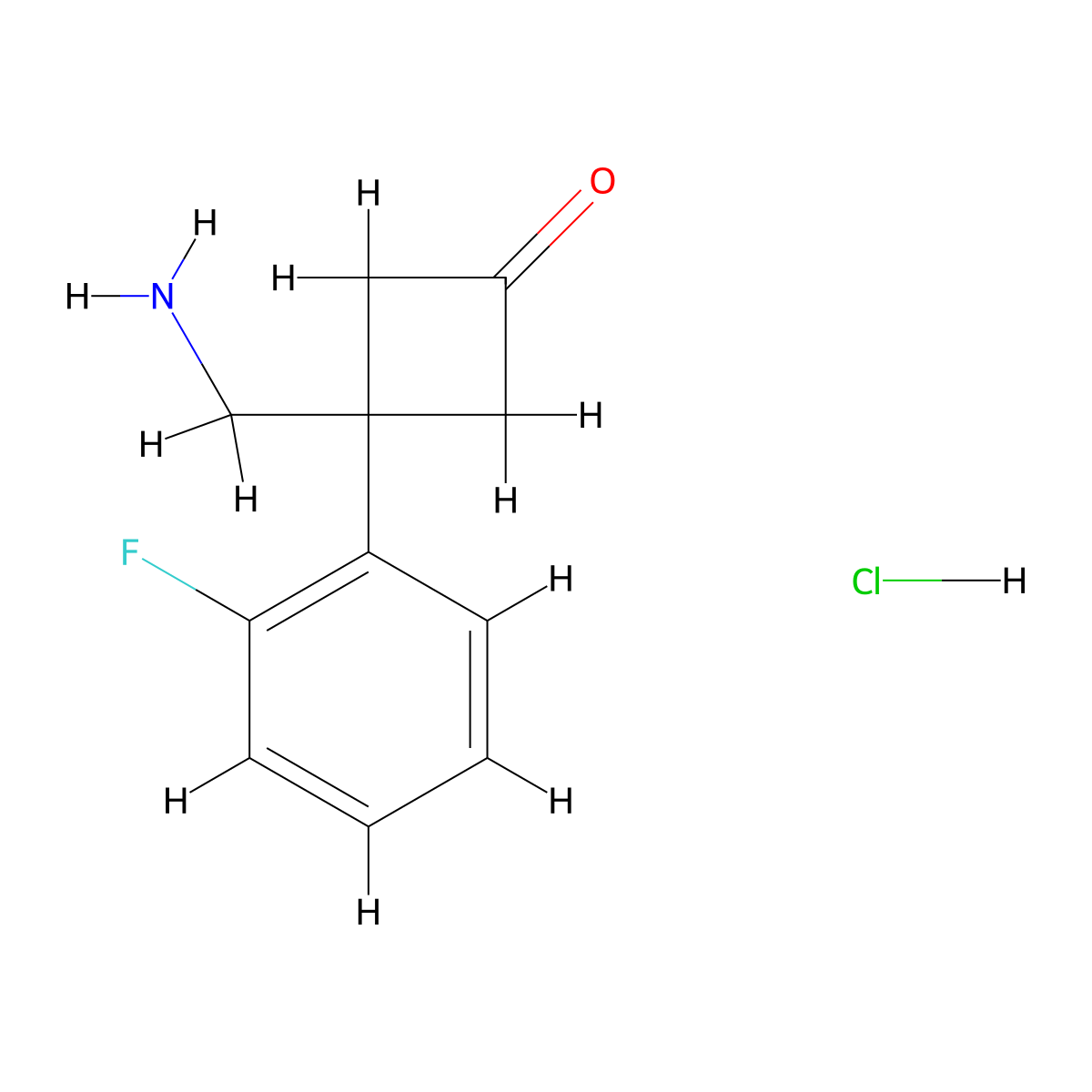 3-(Aminomethyl)-3-(2-fluorophenyl)cyclobutan-1-one hydrochloride molecular structure, CAS 2409597-10-8
