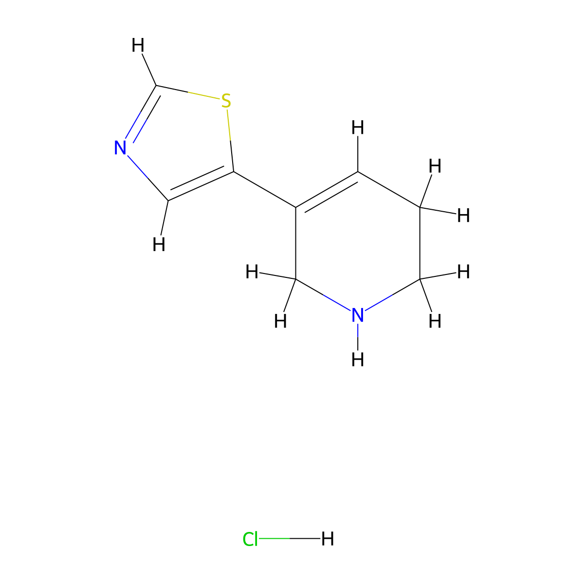 5-(1,2,5,6-Tetrahydropyridin-3-yl)thiazole hydrochloride molecular structure, CAS 2409597-11-9
