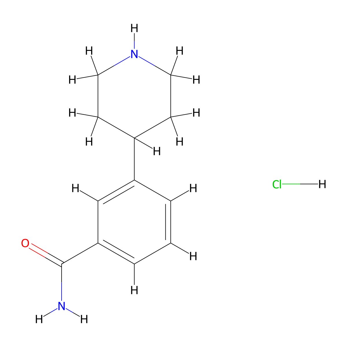3-(Piperidin-4-yl)benzamide hydrochloride molecular structure, CAS 2409597-13-1