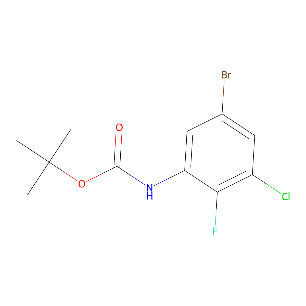 tert-Butyl N-(5-bromo-3-chloro-2-fluorophenyl)carbamate molecular structure, CAS 2409597-16-4