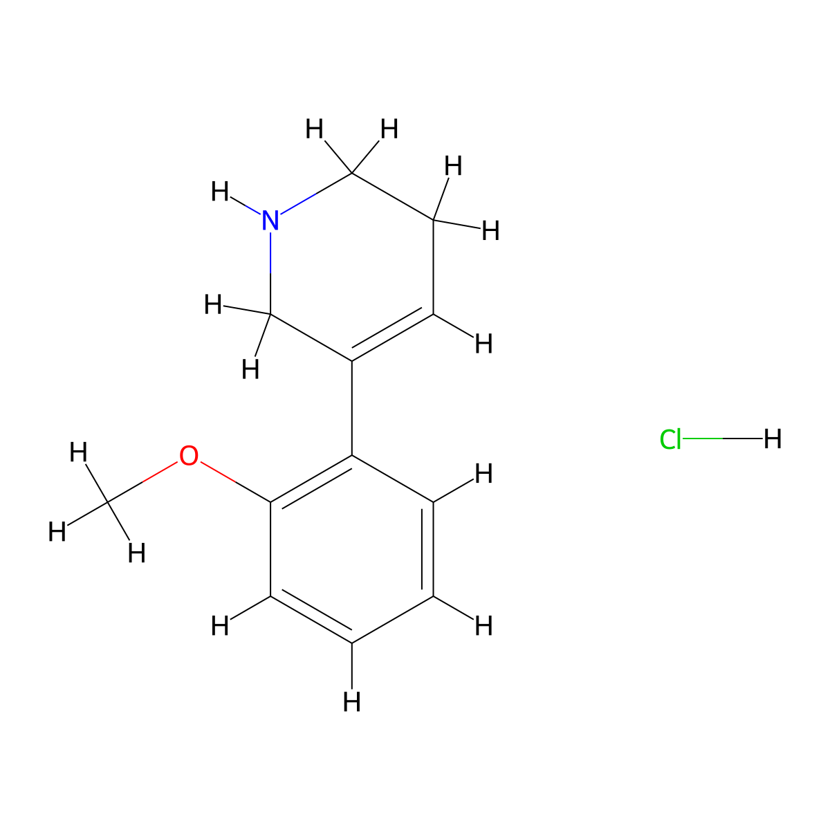 5-(2-Methoxyphenyl)-1,2,3,6-tetrahydropyridine hydrochloride molecular structure, CAS 2409597-23-3