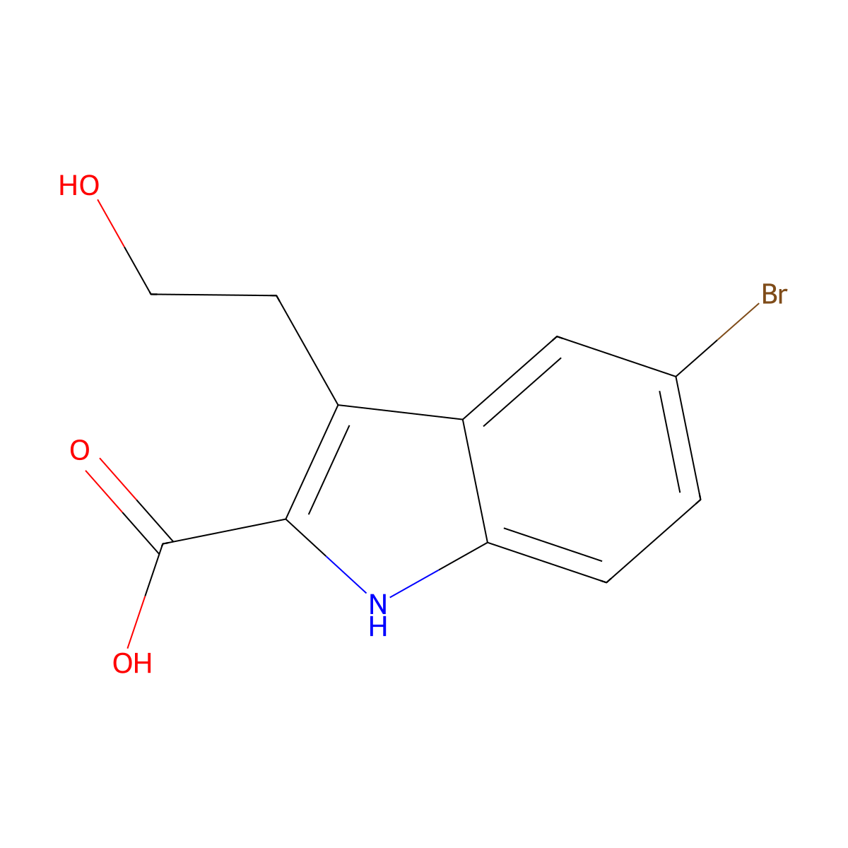 5-Bromo-3-(2-hydroxyethyl)-1H-indole-2-carboxylic Acid molecular structure, CAS 2409597-25-5
