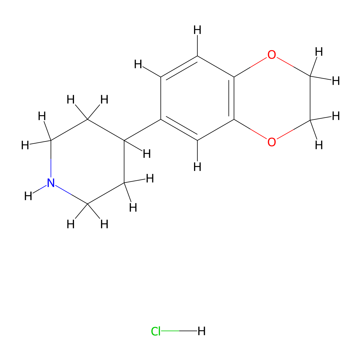 4-(2,3-Dihydrobenzo[b][1,4]dioxin-6-yl)piperidine hydrochloride molecular structure, CAS 2409597-47-1