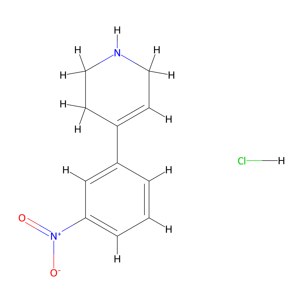 4-(3-Nitrophenyl)-1,2,3,6-tetrahydropyridine hydrochloride molecular structure, CAS 2409597-54-0