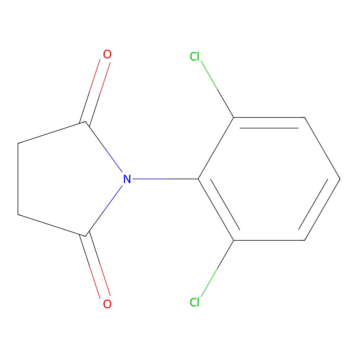 2,5-Pyrrolidinedione, 1-(2,6-dichlorophenyl)- molecular structure, CAS 24096-56-8