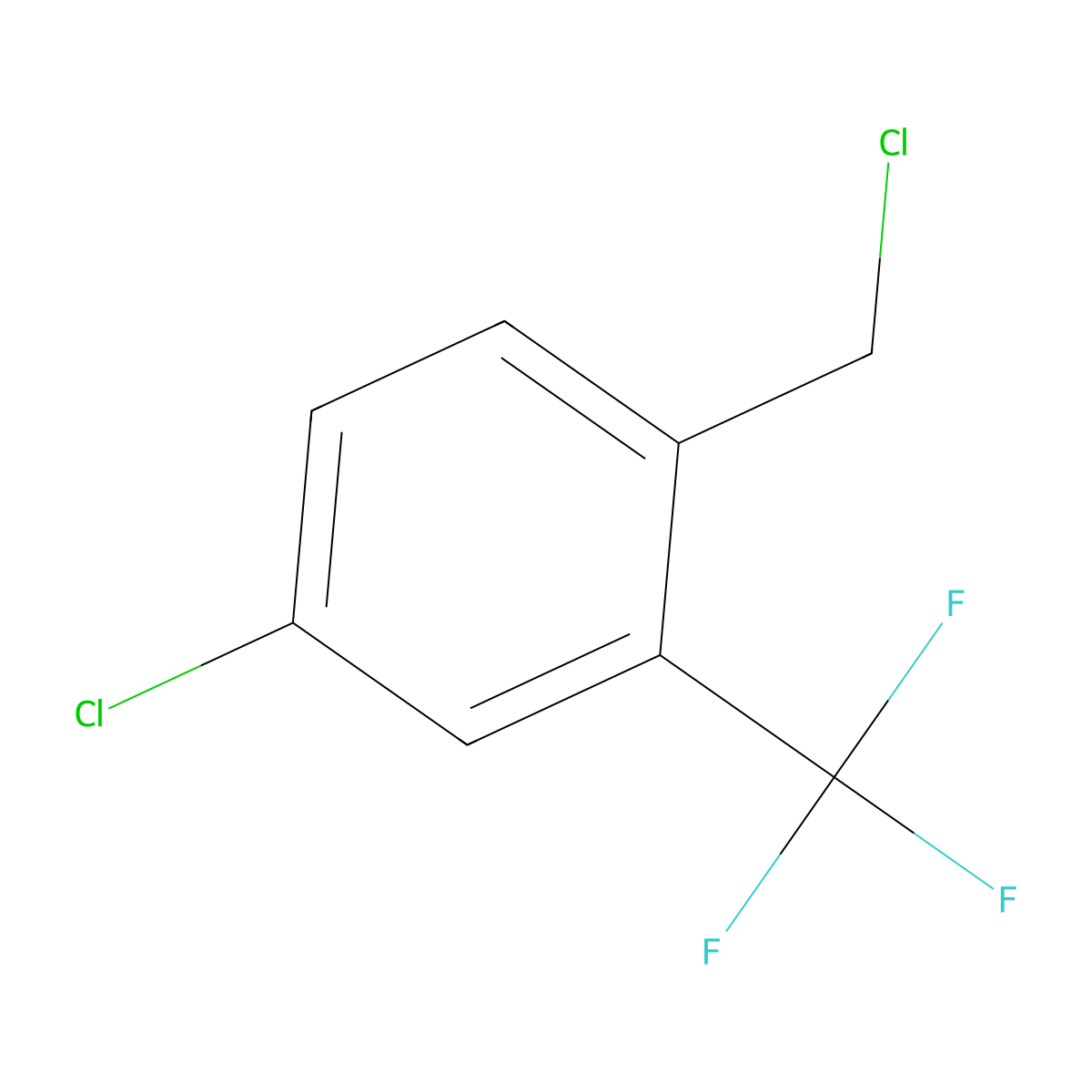 4-Chloro-1-(chloromethyl)-2-(trifluoromethyl)benzene molecular structure, CAS 24096-64-8