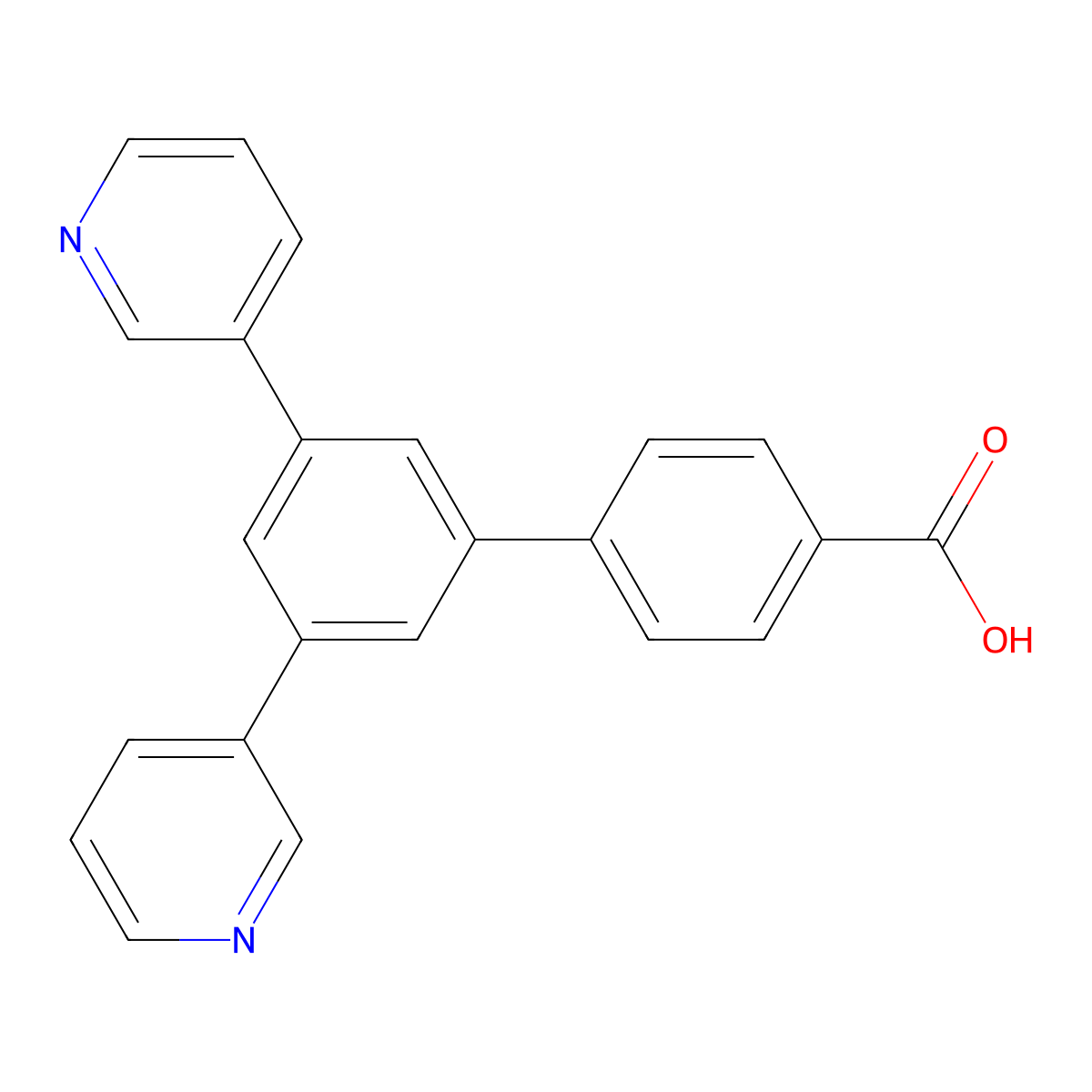 3',5'-di(Pyridin-3-yl)-[1,1'-biphenyl]-4-carboxylic acid molecular structure, CAS 2409618-74-0