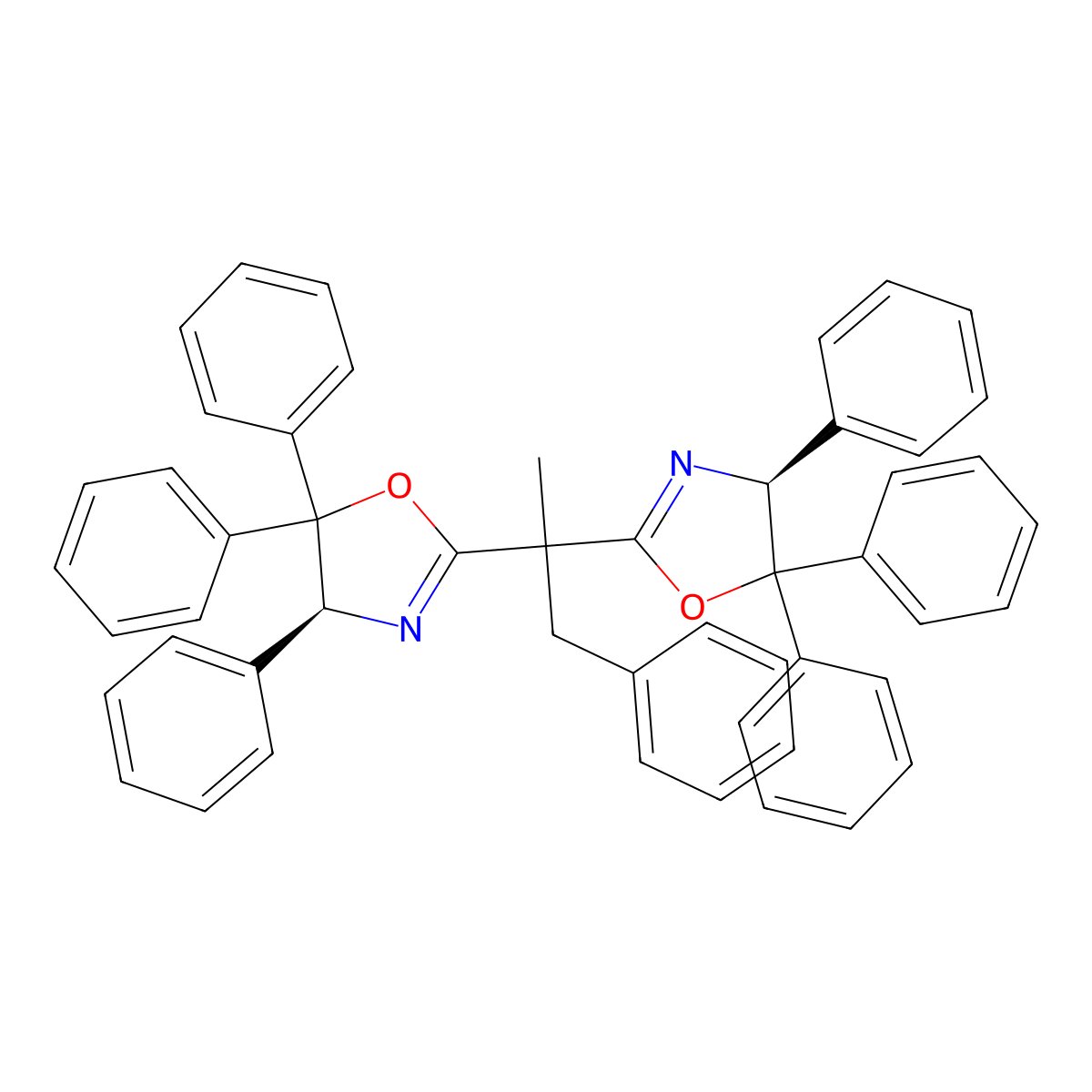 (4S,4'S)-2,2'-(1-Phenylpropane-2,2-diyl)bis(4,5,5-triphenyl-4,5-dihydrooxazole) molecular structure, CAS 2409652-68-0