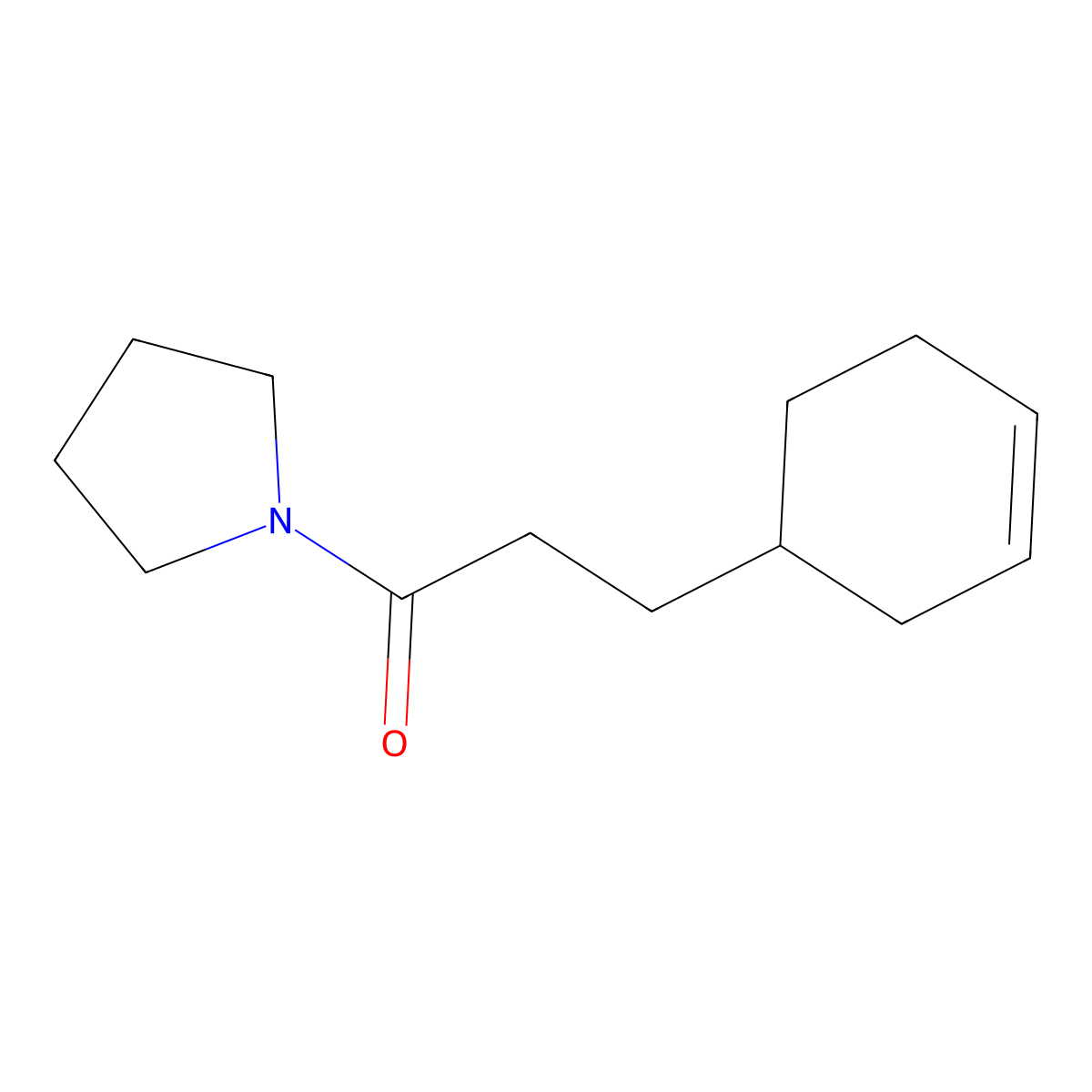 3-Cyclohex-3-en-1-yl-1-pyrrolidin-1-yl-propan-1-one molecular structure, CAS 2409699-18-7