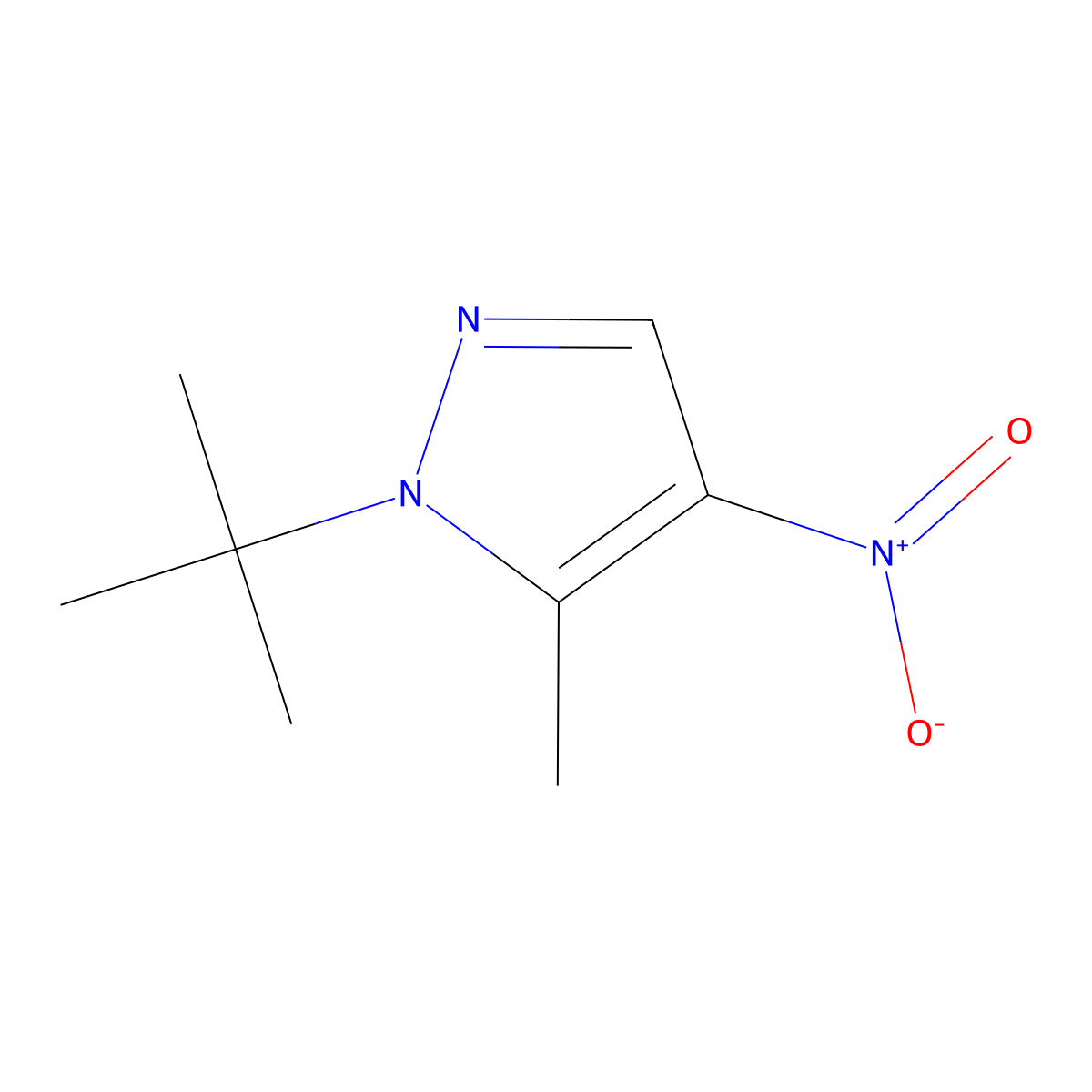 1-tert-butyl-5-methyl-4-nitro-1H-pyrazole molecular structure, CAS 2409784-85-4