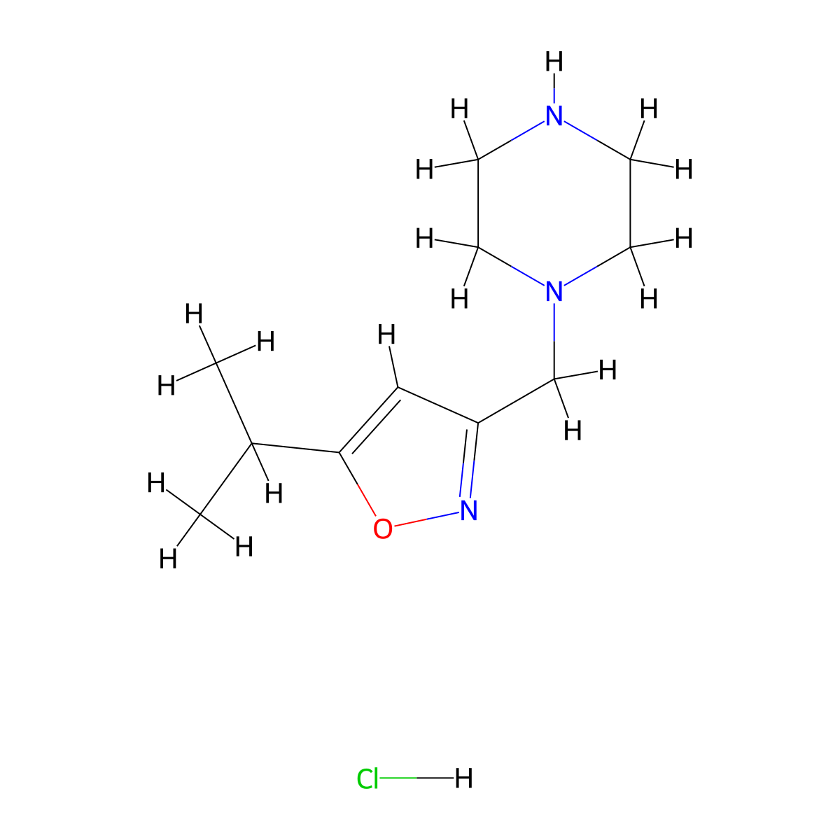 1-[(5-Isopropylisoxazol-3-yl)methyl]piperazine HCl molecular structure, CAS 2409784-91-2