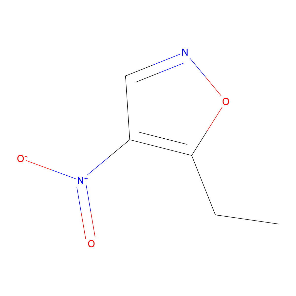 5-Ethyl-4-nitro-1,2-oxazole molecular structure, CAS 2409784-96-7