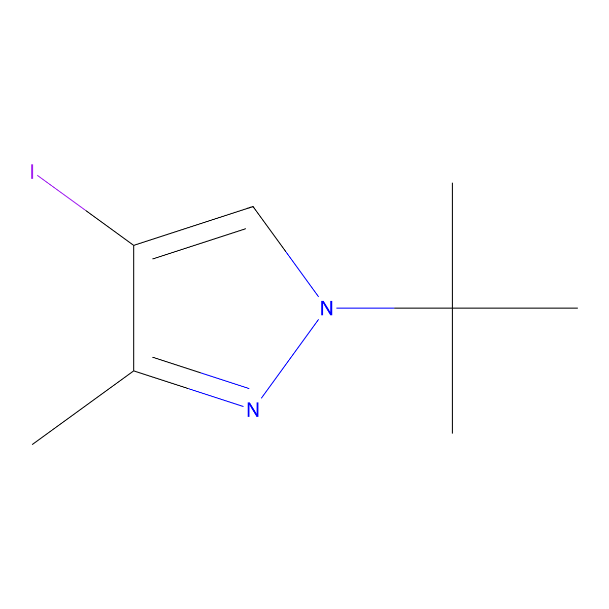 1-tert-butyl-4-iodo-3-methyl-1H-pyrazole molecular structure, CAS 2409784-98-9