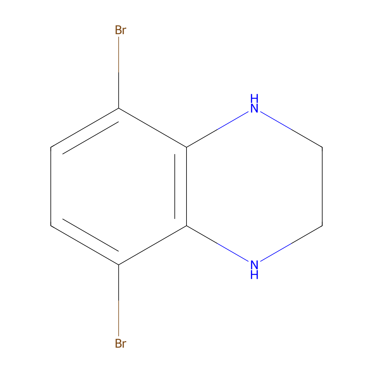 5,8-Dibromo-1,2,3,4-tetrahydroquinoxaline molecular structure, CAS 2409818-20-6