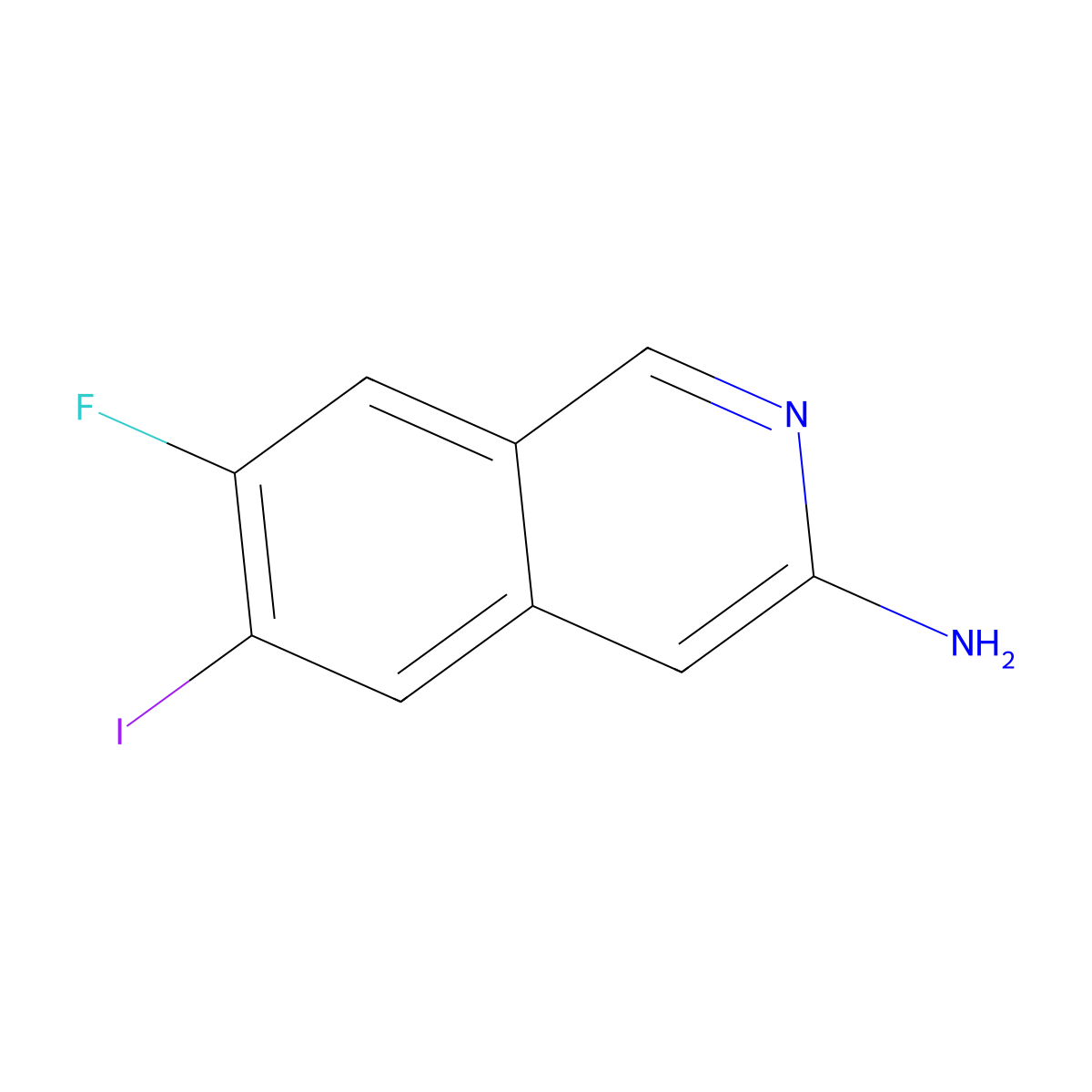 7-Fluoro-6-iodoisoquinolin-3-amine molecular structure, CAS 2409844-29-5