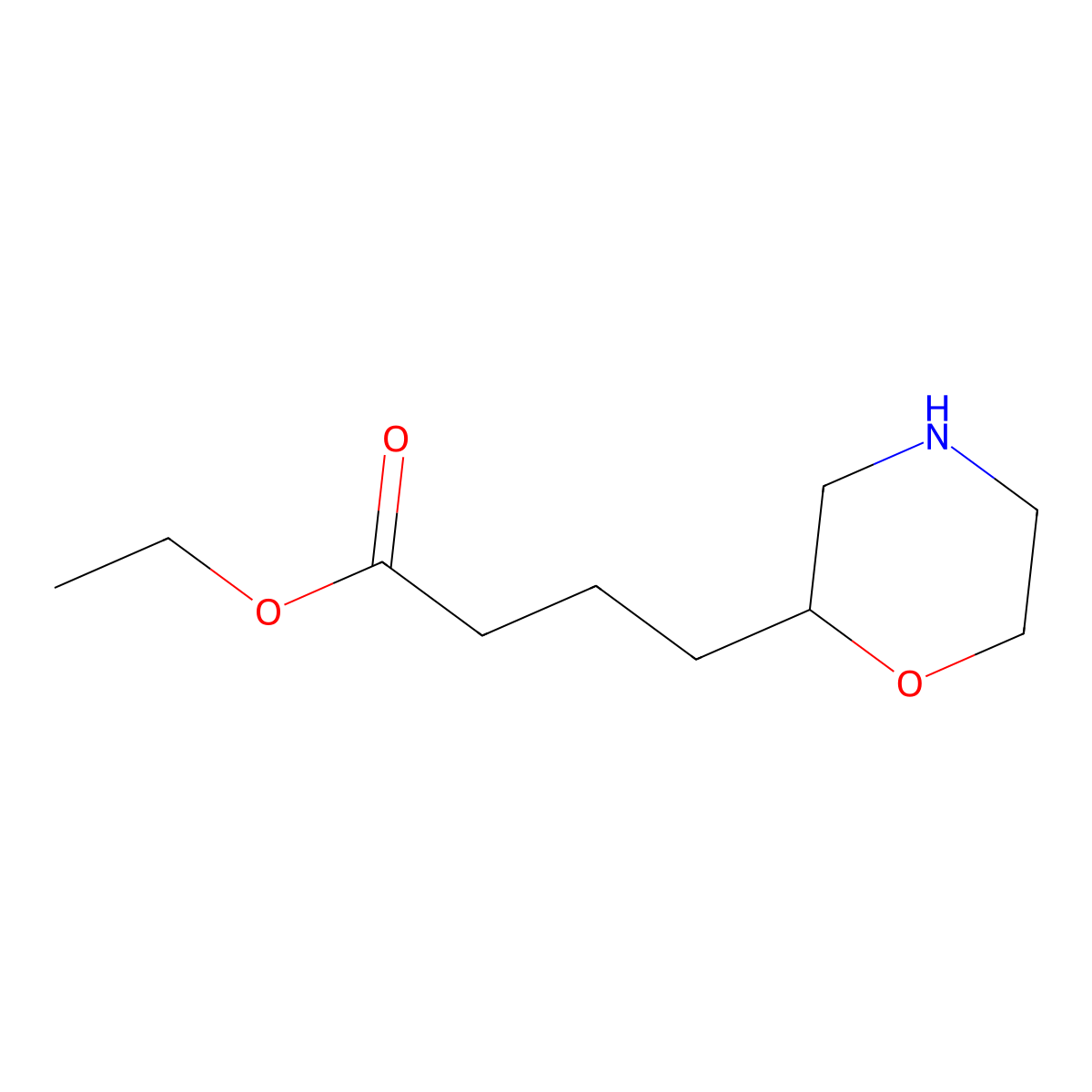 Ethyl 4-(morpholin-2-yl)butanoate molecular structure, CAS 2409954-46-5