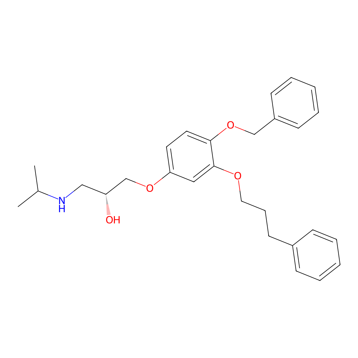 (2R)-1-[4-phenylmethoxy-3-(3-phenylpropoxy)phenoxy]-3-(propan-2-ylamino)propan-2-ol molecular structure, CAS 2409960-03-6