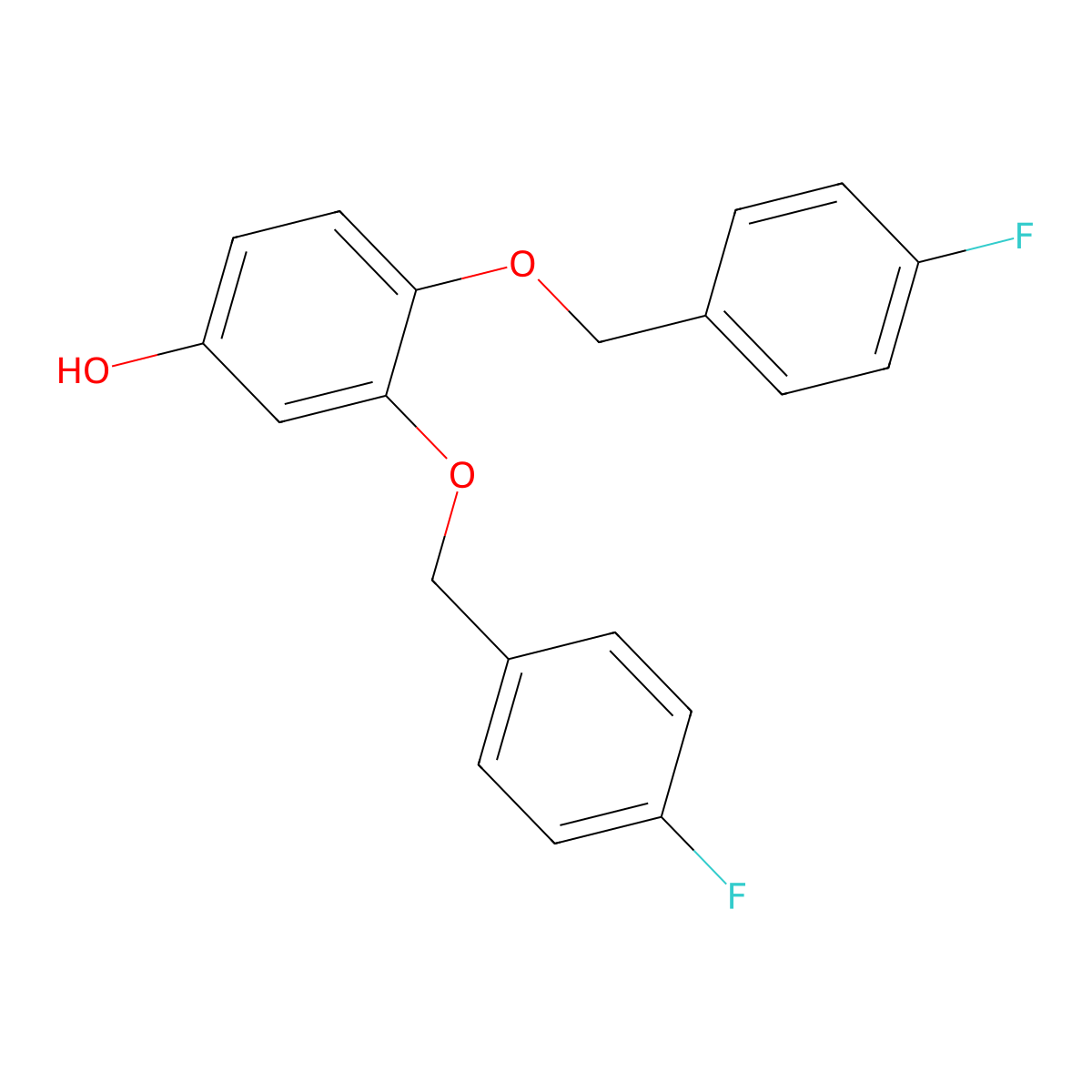 3,4-Bis[(4-fluorophenyl)methoxy]phenol molecular structure, CAS 2409960-07-0