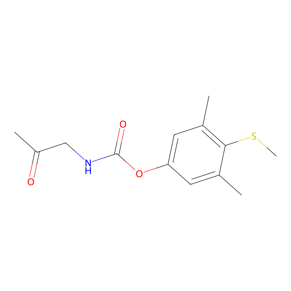 Carbamic acid, acetylmethyl-, 4-(methylthio)-3,5-xylyl ester molecular structure, CAS 2410-09-5