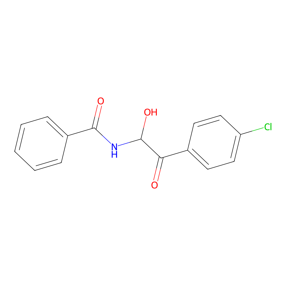 N-[2-(4-chlorophenyl)-1-hydroxy-2-oxoethyl]benzamide molecular structure, CAS 2410-57-3