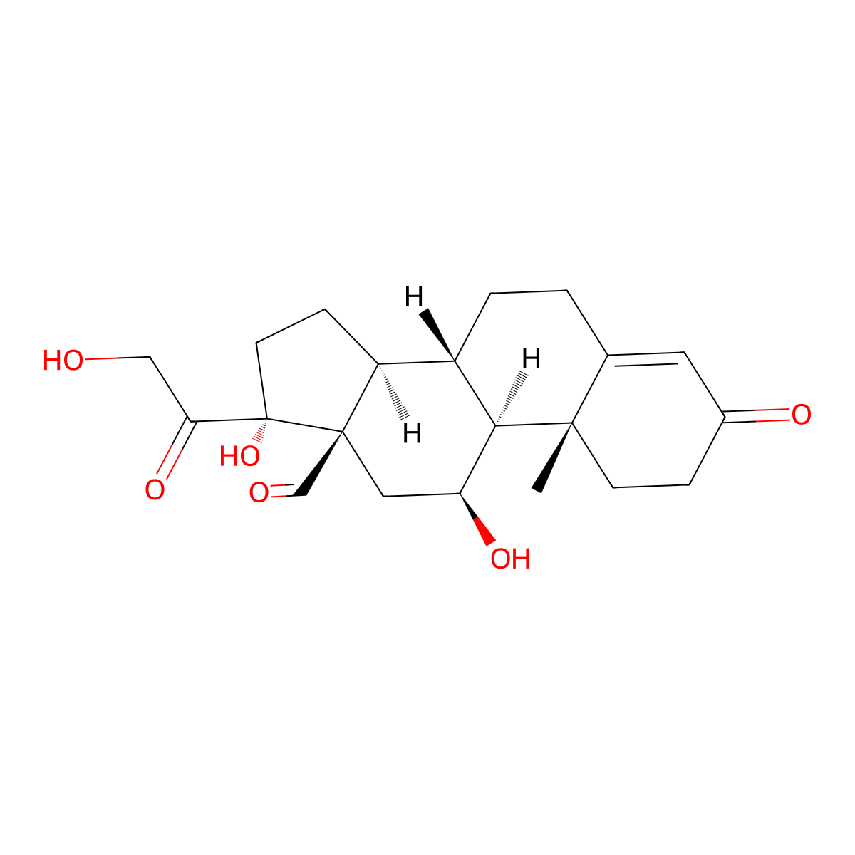 18-Oxocortisol molecular structure, CAS 2410-60-8
