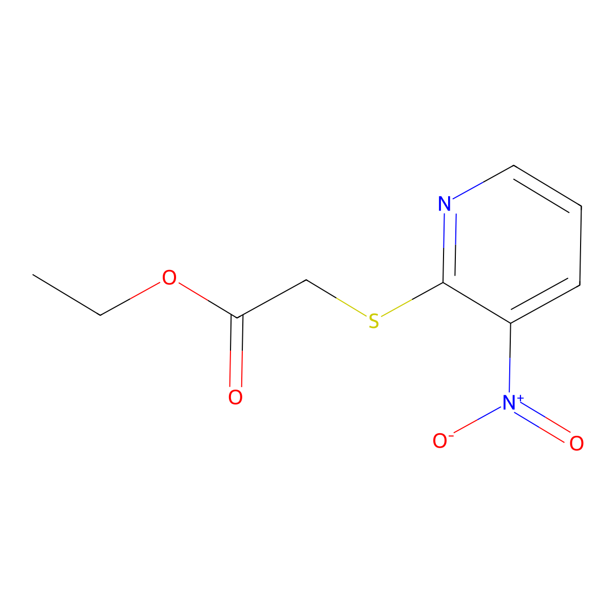 Ethyl [(3-nitropyridin-2-yl)sulfanyl]acetate molecular structure, CAS 24100-65-0