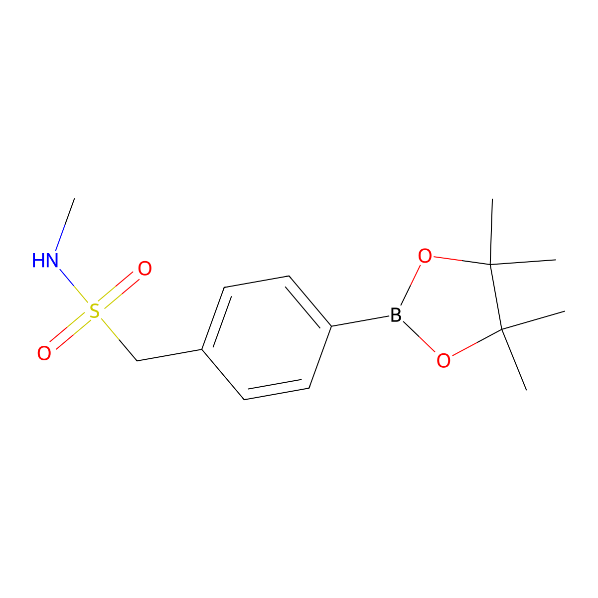 N-Methyl-1-[4-(tetramethyl-1,3,2-dioxaborolan-2-yl)phenyl]methanesulfonamide molecular structure, CAS 2410032-61-8