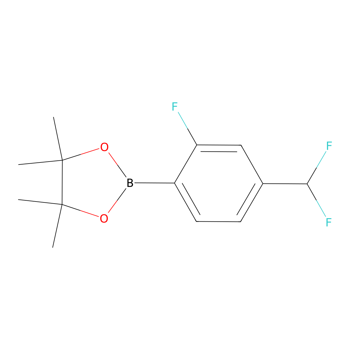 2-(4-(Difluoromethyl)-2-fluorophenyl)-4,4,5,5-tetramethyl-1,3,2-dioxaborolane molecular structure, CAS 2410032-62-9
