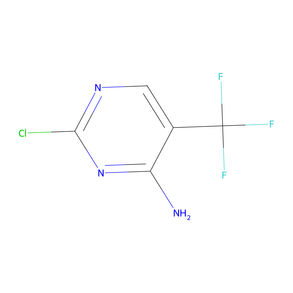 2-Chloro-5-(trifluoromethyl)pyrimidin-4-amine molecular structure, CAS 24101-09-5