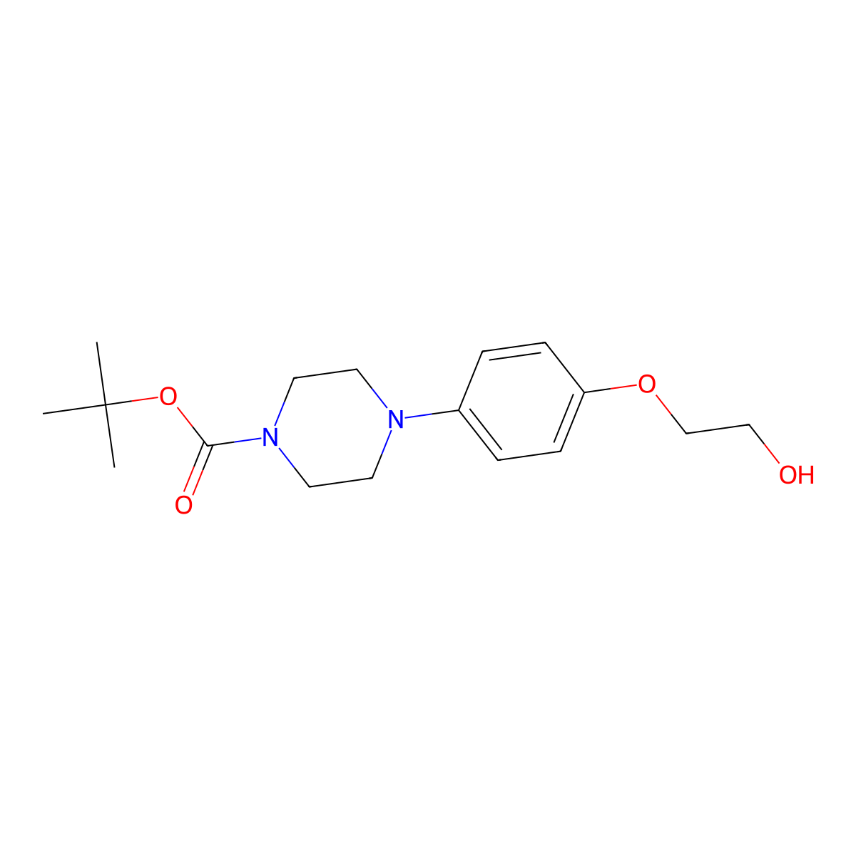 tert-Butyl 4-(4-(2-hydroxyethoxy)phenyl)piperazine-1-carboxylate molecular structure, CAS 2410102-13-3